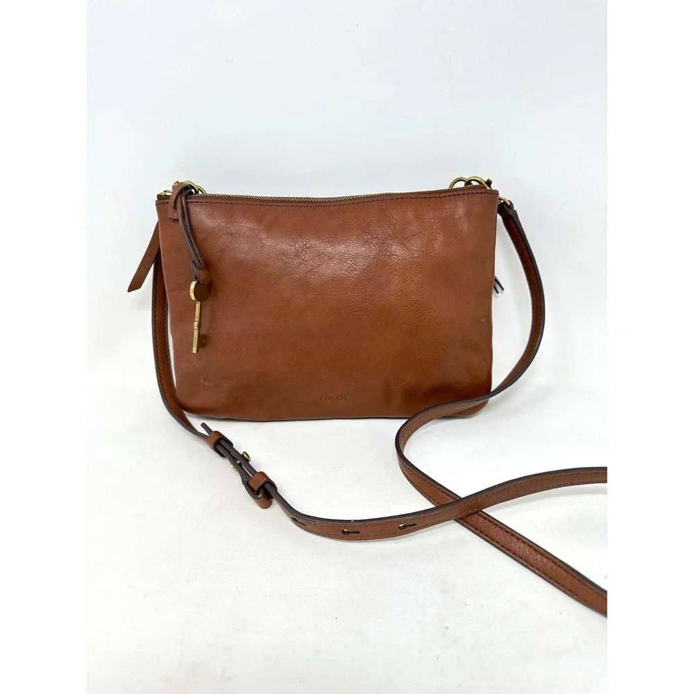 Fossil Devon Small Leather Crossbody Bag Brown ZB7415